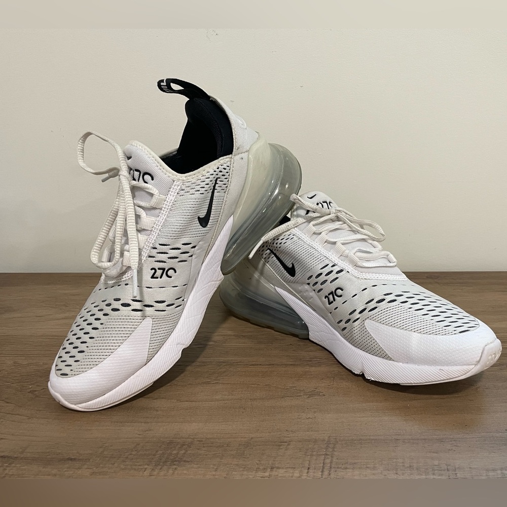 Nike Air Max 270 White Sneakers, Women’s Size 8